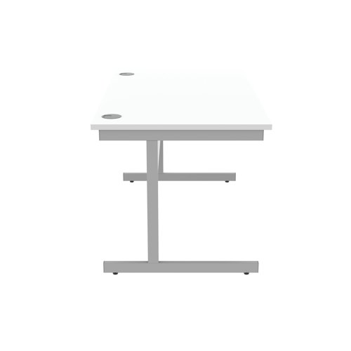Astin Rectangular Single Upright Cantilever Desk 1400x800x730mm Arctic White/Arctic White KF803617 - KF803617