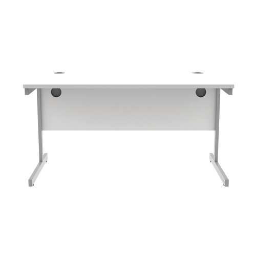 Astin Rectangular Single Upright Cantilever Desk 1400x800x730mm Arctic White/Arctic White KF803617