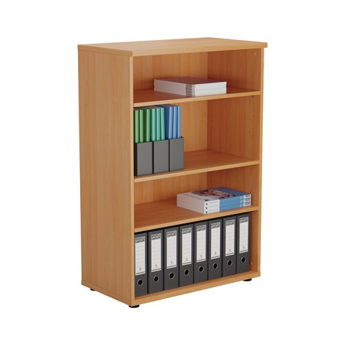 First 3 Shelf Wooden Bookcase 800x450x1200mm Beech KF803652