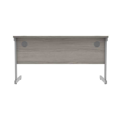 Astin Rectangular Single Upright Cantilever Desk 1400x600x730mm Alaskan Grey Oak/Silver KF803657