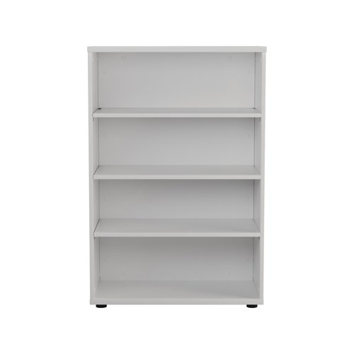 First 3 Shelf Wooden Bookcase 800x450x1200mm White KF803676 - VOW - KF803676 - McArdle Computer and Office Supplies