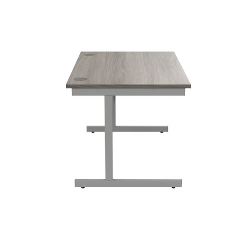 Astin Rectangular Single Upright Cantilever Desk 1200x800x730mm Alaskan Grey Oak/Silver KF803677