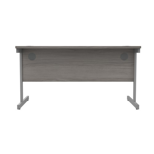 Astin Rectangular Single Upright Cantilever Desk 1400x800x730mm Alaskan Grey Oak/Silver KF803687