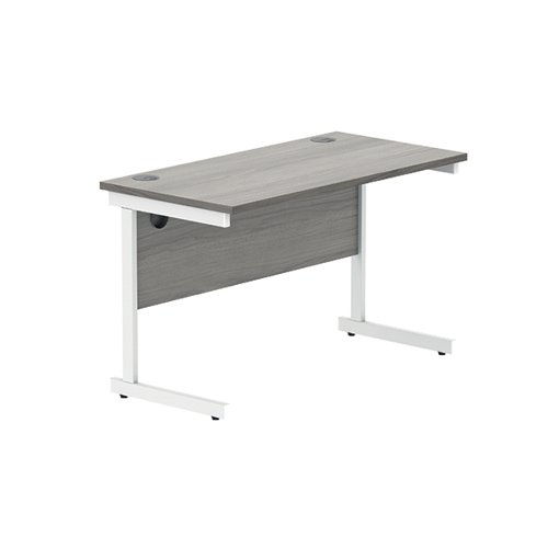 Astin Rectangular Single Upright Cantilever Desk 1200x600x730 Alaskan Grey Oak/Arctic White KF803707