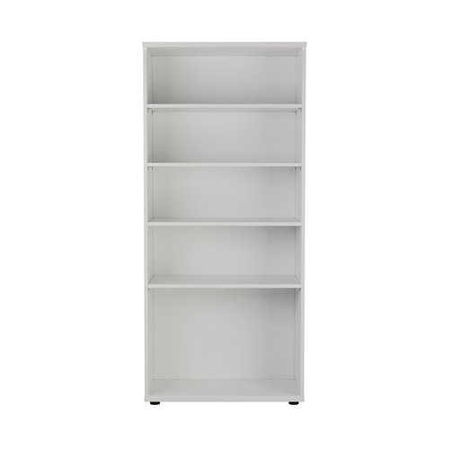 First 4 Shelf Wooden Bookcase 800x450x1800mm White KF803737 - VOW - KF803737 - McArdle Computer and Office Supplies