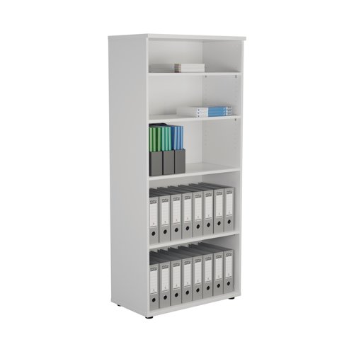 First 4 Shelf Wooden Bookcase 800x450x1800mm White KF803737 KF803737