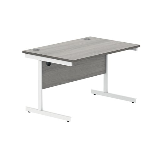 Astin Rectangular Single Upright Cantilever Desk 1200x800x730 Alaskan Grey Oak/Arctic White KF803738