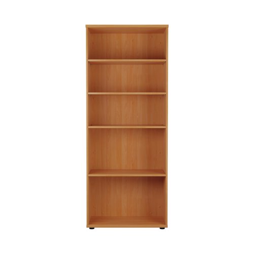 First 4 Shelf Wooden Bookcase 800x450x2000mm Beech KF803744 - VOW - KF803744 - McArdle Computer and Office Supplies