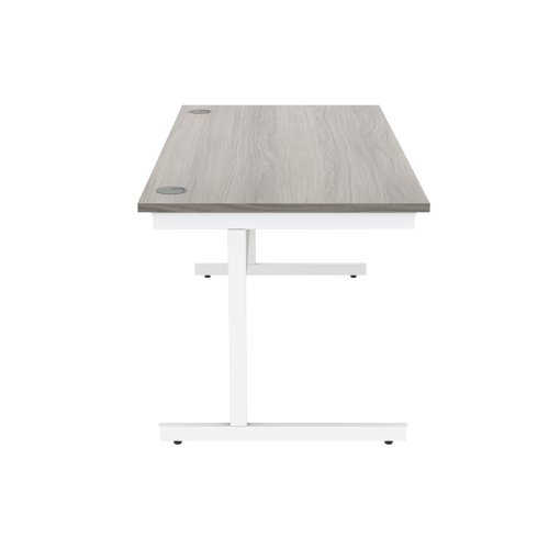 Astin Rectangular Single Upright Cantilever Desk 1600x800x730 Alaskan Grey Oak/Arctic White KF803767