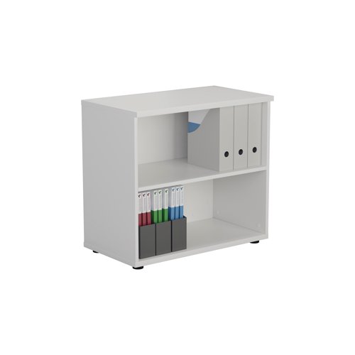 This First Bookcase provides a convenient storage solution for organised office filing. Complete with one shelf, this bookcase is suitable for filing and storing lever arch and box files. The bookcase measures 800x450x700mm and comes in a white finish to complement the First furniture range.