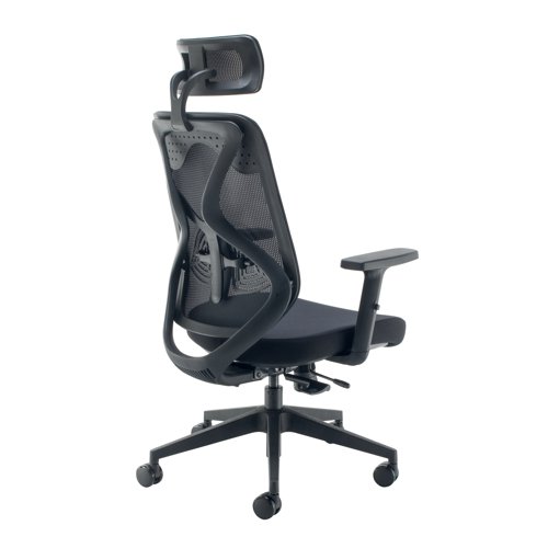 The Jemini Stealth Operator Chair is a versatile all-rounder that will suit nearly all users, no matter their height or weight. The chair has height adjustable armrests, a synchro mechanism and a seat slide with 50mm range of movement. The black fabric covered chair has a maximum sitter weight of 18 stone.