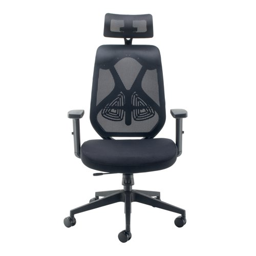 The Jemini Stealth Operator Chair is a versatile all-rounder that will suit nearly all users, no matter their height or weight. The chair has height adjustable armrests, a synchro mechanism and a seat slide with 50mm range of movement. The black fabric covered chair has a maximum sitter weight of 18 stone.