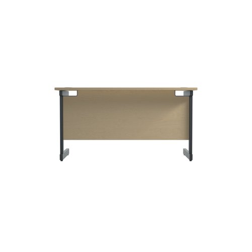 Jemini Rectangular Single Upright Cantilever Desk 1200x600x730mm Maple/Black KF803898