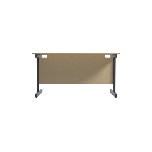 Jemini Rectangular Single Upright Cantilever Desk 1200x800x730mm Maple/Black KF803966
