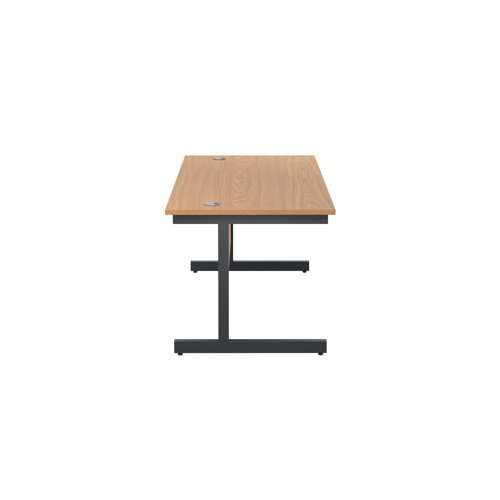 Jemini Rectangular Single Upright Cantilever Desk 1200x800x730mm Nova Oak/Black KF803973