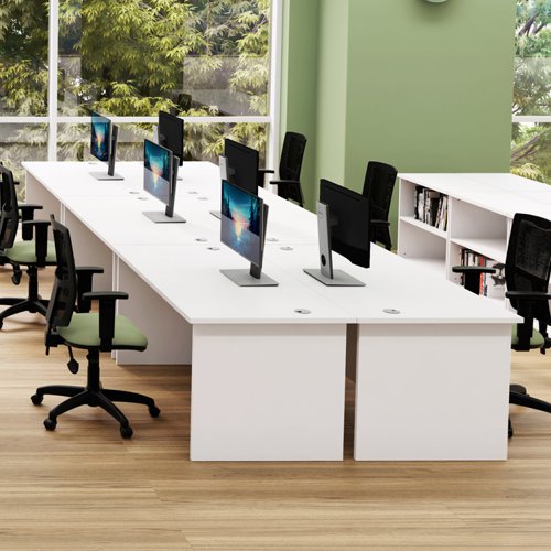 Jemini Rectangular Panel End Desk 1400x800x730mm Beech KF804406 - KF804406