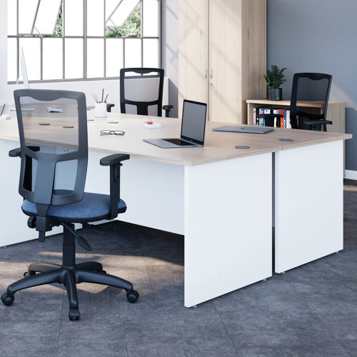 Jemini Rectangular Panel End Desk 1400x800x730mm Grey Oak KF804413