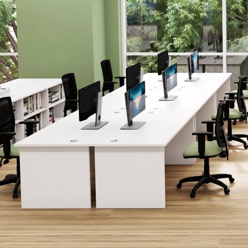 Jemini Rectangular Panel End Desk 1800x800x730mm Dark Walnut KF804574 - KF804574