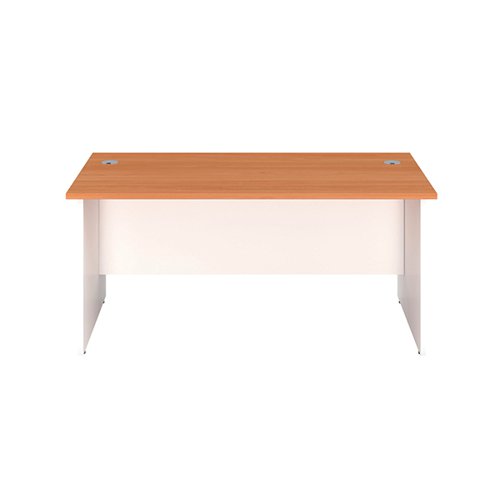 Jemini Rectangular Panel End Desk 1600x800mm Beech/White KF804765