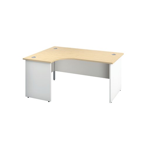 Jemini Switch Radial Left Hand Desk 1800x1200x730mm Maple/White KF805526