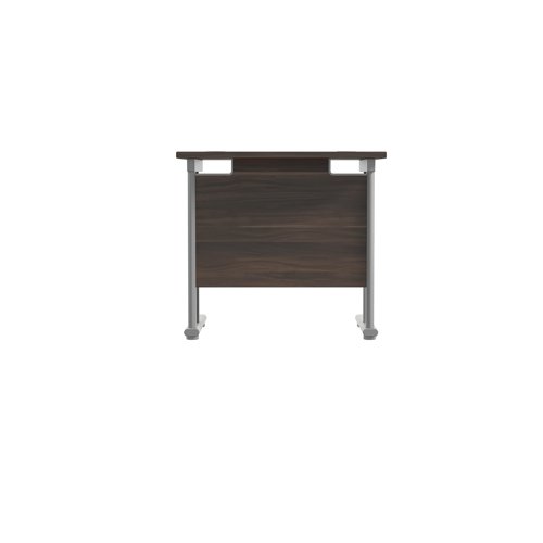 Jemini Double Upright Rectangular Desk 800x600x730mm Dark Walnut/Silver KF806134