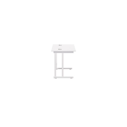 Jemini Rectangular Cantilever Desk 800x600x730mm White/White KF806172 - KF806172