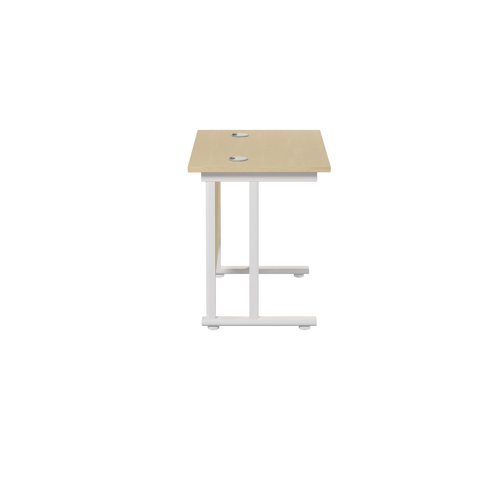 Jemini Rectangular Cantilever Desk 800x600x730mm Maple/White KF806189