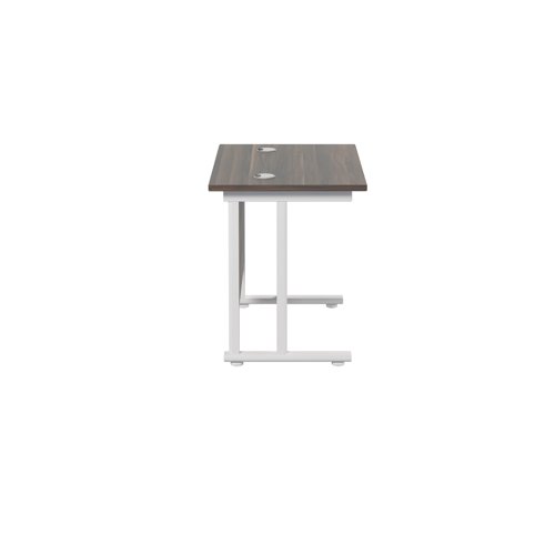 Jemini Rectangular Cantilever Desk 800x600x730mm Dark Walnut/White KF806196