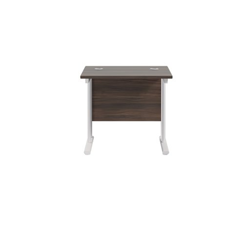 Jemini Rectangular Cantilever Desk 800x600x730mm Dark Walnut/White KF806196