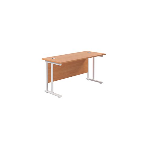 Jemini Rectangular Cantilever Desk 1200x600x730mm Beech/White KF806264