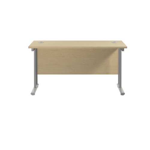 Jemini Rectangular Cantilever Desk 1400x600x730mm Maple/Silver KF806363