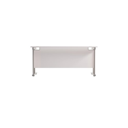 Jemini Rectangular Cantilever Desk 1600x600x730mm White/Silver KF806479 - KF806479
