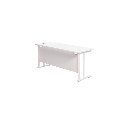 Jemini Rectangular Cantilever Desk 1600x600x730mm White/White KF806530