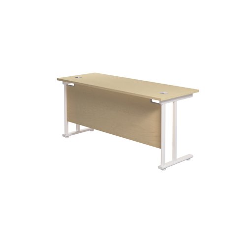 Jemini Rectangular Cantilever Desk 1600x600x730mm Maple/White KF806547 - KF806547