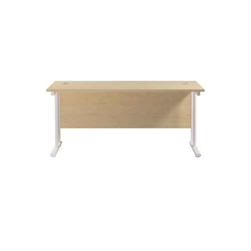 Jemini Rectangular Cantilever Desk 1600x600x730mm Maple/White KF806547 - KF806547