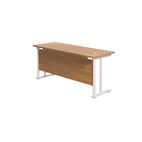 Jemini Rectangular Cantilever Desk 1800x600x730mm Nova Oak/White KF806646 - KF806646