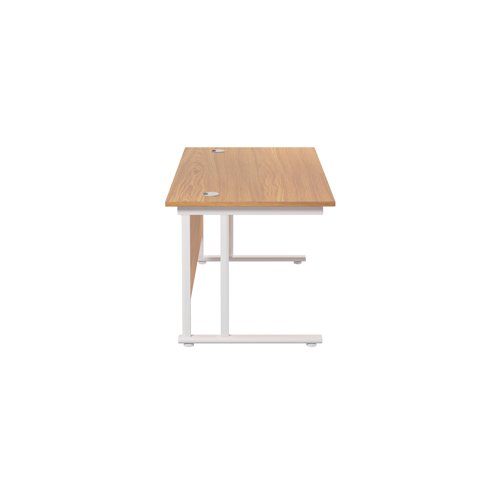 Jemini Rectangular Cantilever Desk 1200x800x730mm Nova Oak/White KF806882 - KF806882