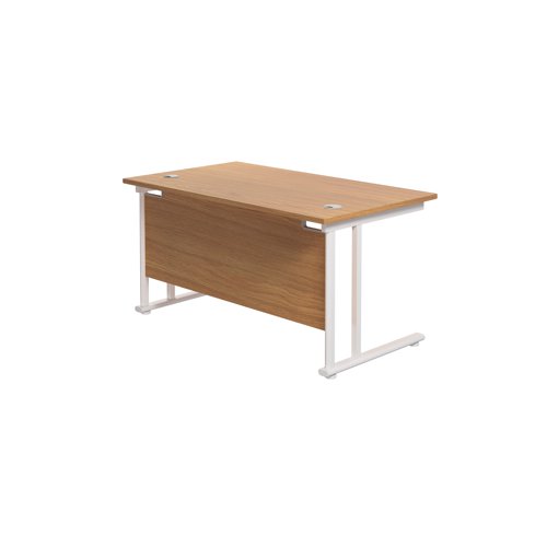 Jemini Rectangular Cantilever Desk 1200x800x730mm Nova Oak/White KF806882 - KF806882