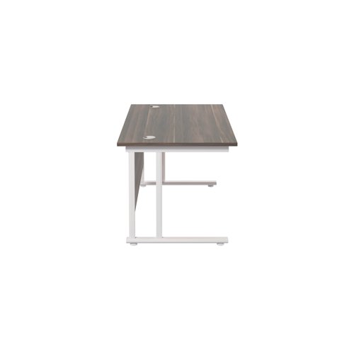 Jemini Rectangular Cantilever Desk 1200x800x730mm Dark Walnut/White KF806912