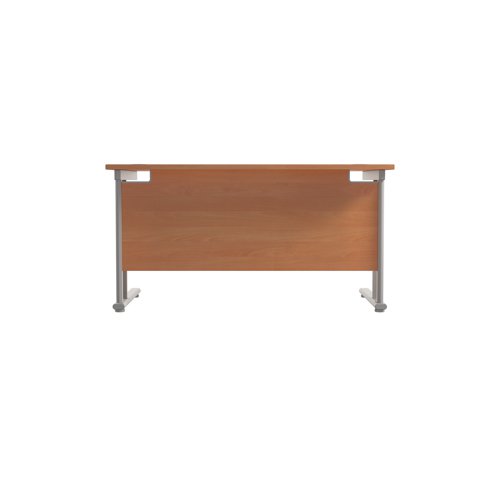 Jemini Rectangular Cantilever Desk 1400x800x730mm Beech/Silver KF806929