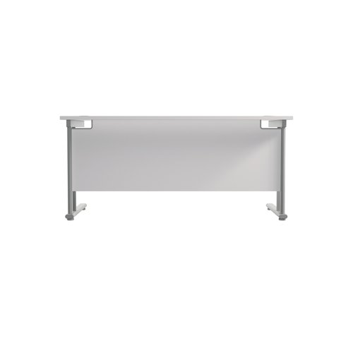Jemini Rectangular Cantilever Desk 1600x800x730mm White/Silver KF807070 Office Desks KF807070