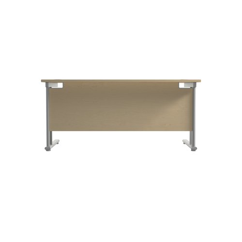 Jemini Rectangular Cantilever Desk 1600x800x730mm Maple/Silver KF807087 - KF807087