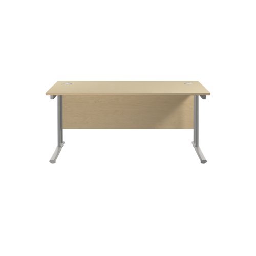 Jemini Rectangular Cantilever Desk 1600x800x730mm Maple/Silver KF807087 - KF807087