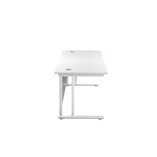 Jemini Rectangular Cantilever Desk 1800x800x730mm White/White KF807254 - KF807254