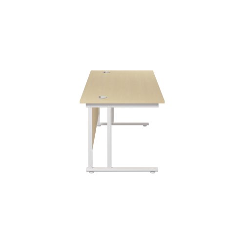 KF807261 Jemini Rectangular Cantilever Desk 1800x800x730mm Maple/White KF807261