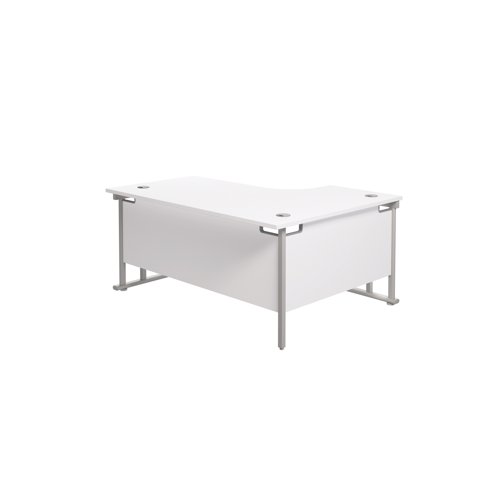 Jemini Radial Left Hand Cantilever Desk 1600x1200x730mm Nova Oak/Silver KF807544 - KF807551