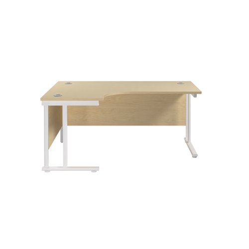 Jemini Radial Left Hand Cantilever Desk 1600x1200x730mm Maple/White KF807681 Office Desks KF807681