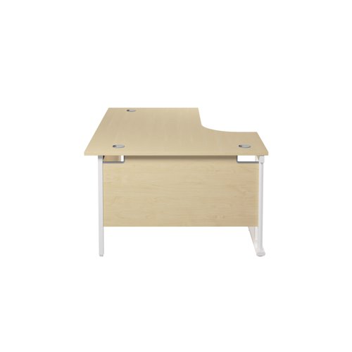 Jemini Radial Left Hand Cantilever Desk 1600x1200x730mm Maple/White KF807681