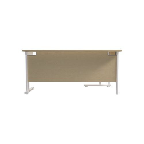 Jemini Radial Left Hand Cantilever Desk 1600x1200x730mm Maple/White KF807681 Office Desks KF807681