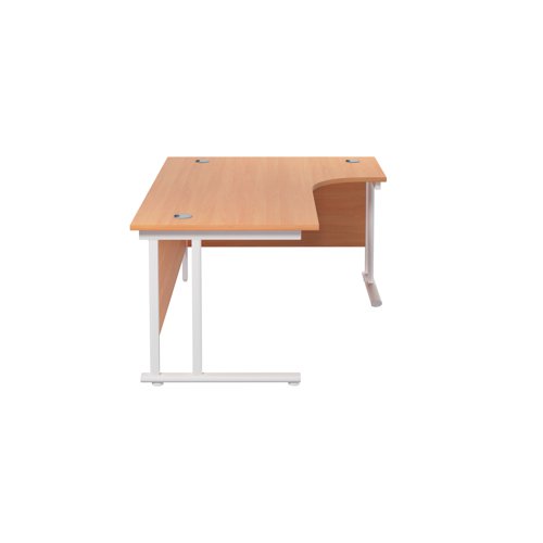 Jemini Radial Right Hand Cantilever Desk 1600x1200x730mm Beech/White KF807704